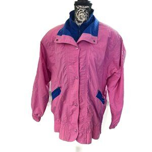 Vintage 80’s London‎ Fog Jacket Windbreaker Coat Adult Size Large Purple Blue